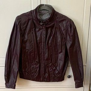 Vintage 70s Genuine leather Women's Burgundy Motorcycle jacket
